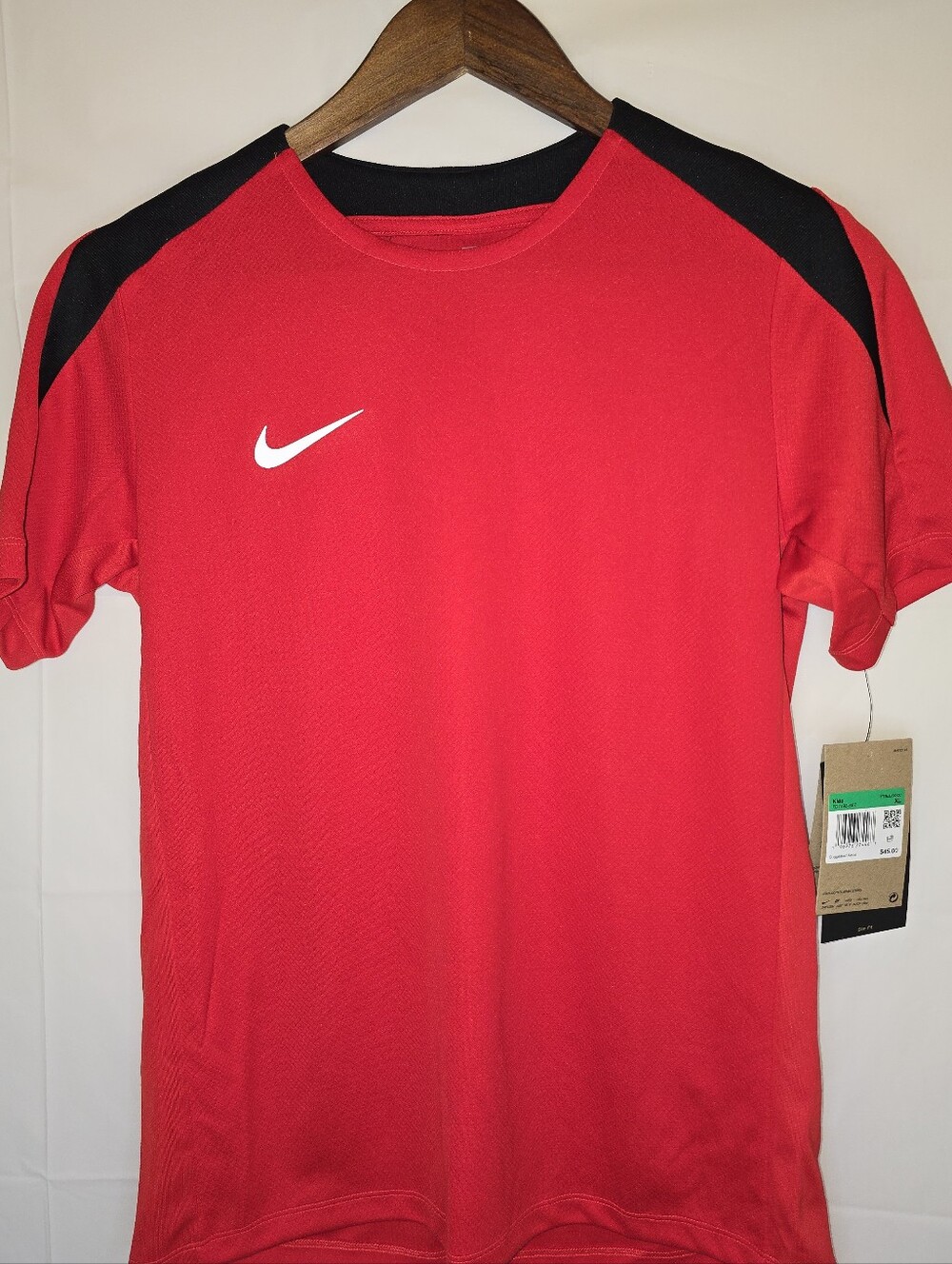 Nike Shirt Youth Red Soccer Dri-Fit Slim Kid Short Sleeve Crew Jersey- T Size XL